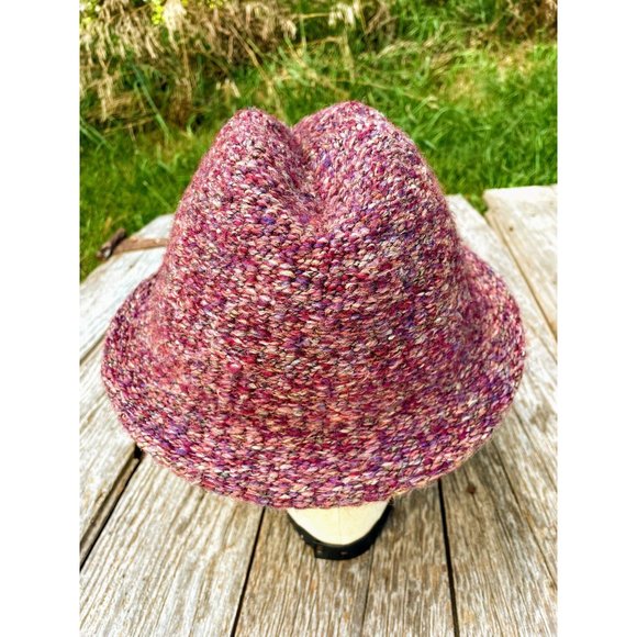 Vintage Womens Wool Tweed Fedora Hat Purple Wool - Picture 4 of 8